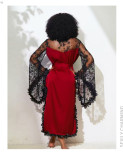Women Petal‑Lace Bell‑Sleeve Home Bath Robe
