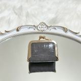 Women Croc‑Embossed Rhinestone‑Decorated Jewelry Pouch Necklace Earring Storage Coin Purse