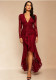 Women Lace Ruched Slit Mermaid Formal Party Dress