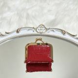 Women Croc‑Embossed Rhinestone‑Decorated Jewelry Pouch Necklace Earring Storage Coin Purse