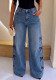 Women Casual Bow‑Embroidered Denim Pants