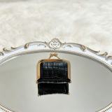 Women Croc‑Embossed Rhinestone‑Decorated Jewelry Pouch Necklace Earring Storage Coin Purse