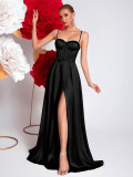Women Satin Slip Evening Dress