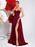 Women Satin Slip Evening Dress