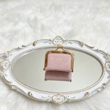 Women Croc‑Embossed Rhinestone‑Decorated Jewelry Pouch Necklace Earring Storage Coin Purse