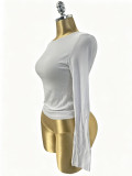 Women Autumn‑Winter Basic Long Sleeve Round Neck Top