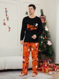Halloween Family Pumpkin Funny Devil Print Loungewear Pajama Set