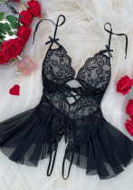 Women’s Sexy Deep V-Neck Lace Low Back Halter Neck Lace-Up Crotchless Bodysuit Women’s Sexy Deep V-Neck Lace Low Back Halter Neck Lace-Up Crotchless Bodysuit