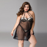 Plus Size Women’s Sexy See-Through Adult Loungewear Pajama Set