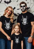 Halloween Women’s Custom Stay Spooky Skeleton Hand Print T-Shirt