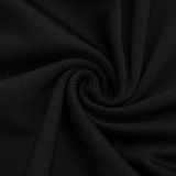 Fall Women’s Solid Color Casual Slim-Fit Knot Tie Turn-Down Collar Deep V-Neck Long Sleeve Jumpsuit