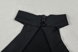 Women’s Sexy Low Back High-Waisted Slim-Fit Black Bodycon Nightclub Mini Dress