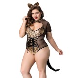 Plus Size Women’s Black Cat Cosplay Lingerie Costume