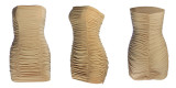 Spring/Summer Women’s Sexy Strapless Ruched Bodycon Nightclub Dress