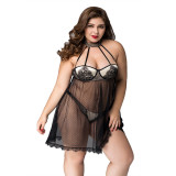 Plus Size Women’s Sexy See-Through Adult Loungewear Pajama Set