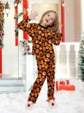 Halloween Family Pumpkin Funny Devil Print Loungewear Pajama Set