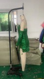Halloween Adult Leaf Sequin Sexy Dance Costume Dress
