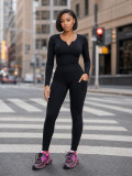 Fall/Winter Women’s Tight-Fitting Stretch Yoga Casual Loungewear Sports Set