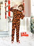 Halloween Family Pumpkin Funny Devil Print Loungewear Pajama Set