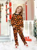 Halloween Family Pumpkin Funny Devil Print Loungewear Pajama Set