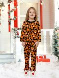Halloween Family Pumpkin Funny Devil Print Loungewear Pajama Set