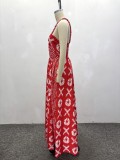 African Women Strapless Print Maxi Dress