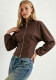 Women Autumn Mock Neck Double Zipper Long Sleeve T-Shirt Top