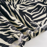 Women Holidays Zebra Print Midi Skirt