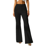 Women Casual Solid Wide Leg Long Pant