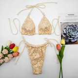 Women Sequin Mesh Bikini Beach Sexy Swimsuit