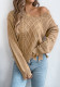 Women Fall Winter V-Neck Cable Long Sleeve Sweater