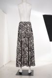 Women Holidays Zebra Print Midi Skirt