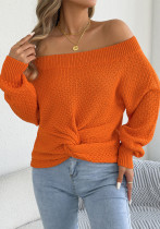 Women Fall Winter Casual Off Shoulder Knot Long Sleeve Sweater Women Fall Winter Casual Off Shoulder Knot Long Sleeve Sweater