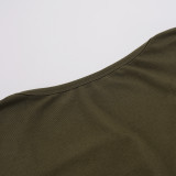 Women American V-Neck Lantern Sleeve Elegant Casual Bodycon Dress