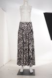 Women Holidays Zebra Print Midi Skirt
