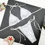 Women Sequin Mesh Bikini Beach Sexy Swimsuit