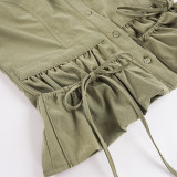 Women Tie Long Sleeve Pleated Casual Shirt Top