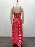 African Women Strapless Print Maxi Dress