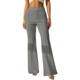 Women Casual Solid Wide Leg Long Pant