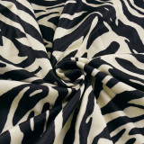 Women Holidays Zebra Print Midi Skirt
