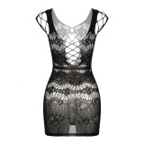 Women’s Sexy Sleeveless High Stretch Low Back Bodycon Mesh Nightdress