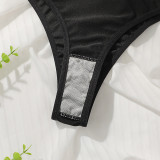 Plus Size Women’s Black Wireless Solid Color Bra and Panty Set