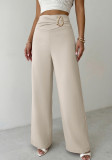Women Autumn Winter Ruched Wide Leg Pants