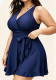 Plus Size Women Skirted Tie Beach One Piece Swimsuit