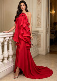 Women Summer Halter Neck Backless Dress