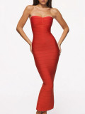 Women Sexy Strapless Sleeveless Bandage Maxi Dress