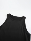 Women Letter Print Sleeveless Crop Top