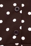 Women Shirt Tie Waist Polka Dot Dress