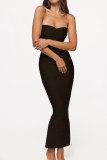 Women Sexy Strapless Sleeveless Bandage Maxi Dress