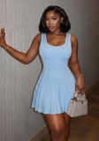 Women French Sleeveless Knitting Summer Dress